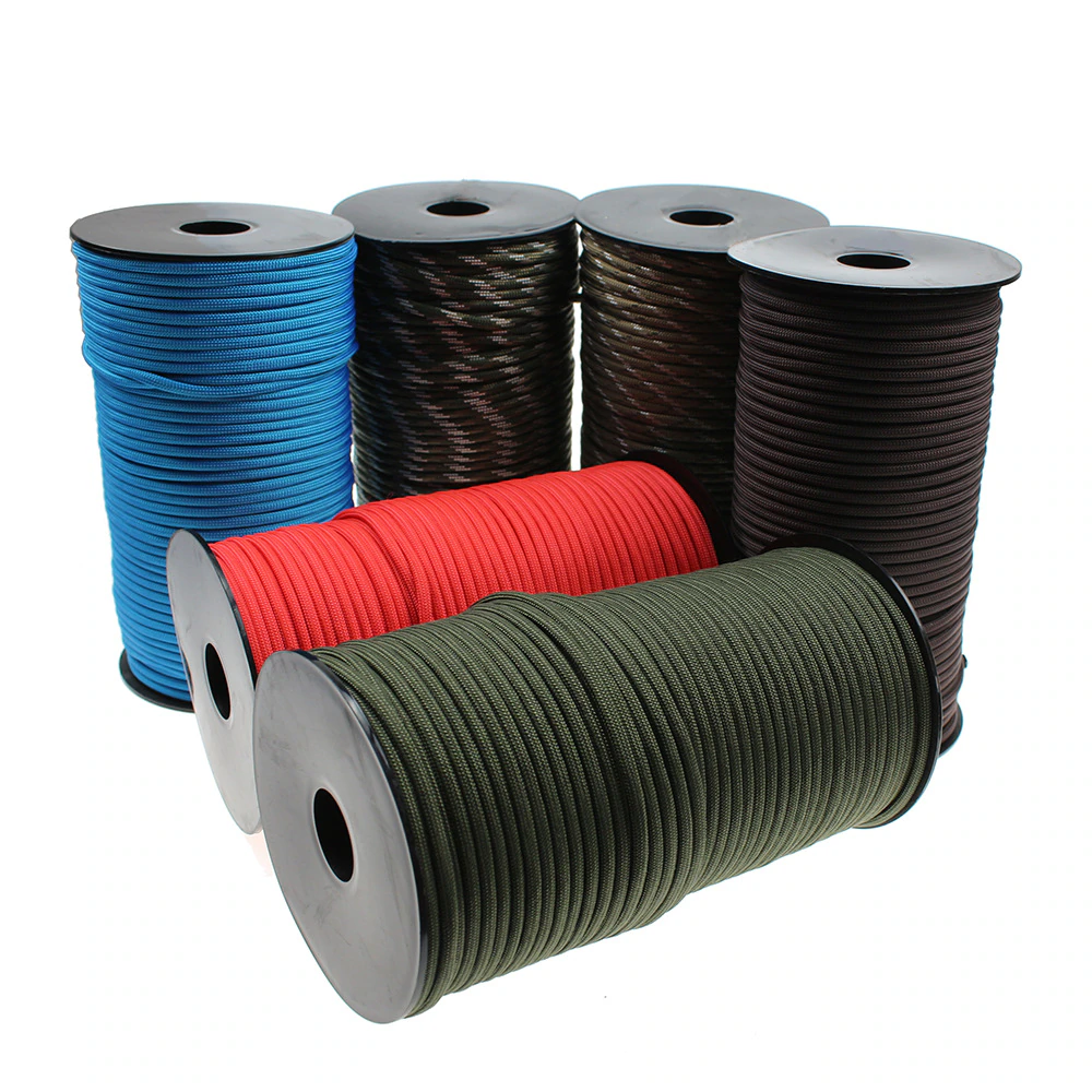 Cheap Goat Tents 100M 7 Strand 550 Paracord Rope 4mm Outdoor Camping Survival Equipment Parachute Cord Umbrella Tent Lanyard Hiking Accessories Paracord 